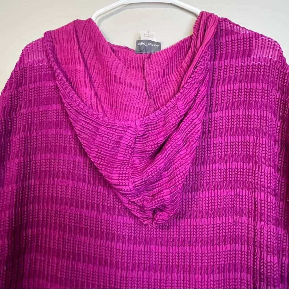 Jordan Taylor Magenta Pink Hooded Swimsuit Cover-up L made in USA - Picture 9 of 10